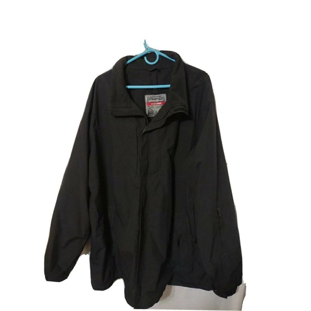 Eddie Bauer MENS XXL Weatheredge Waterproof Rain Jacket Hooded Black No Hood